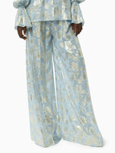 Load image into Gallery viewer, Floral palazzo pants in light blue  - Nina Ricci
