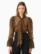 Charger l&#39;image dans la galerie, Leopard print bussy-bow shirt - Nina Ricci
