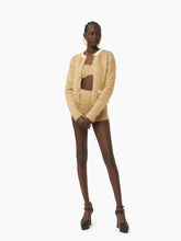 Charger l&#39;image dans la galerie, Metallic knit cardigan in gold - Nina Ricci
