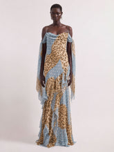 画像をギャラリービューアに読み込む, Leopard and polka dots maxi silk dress
