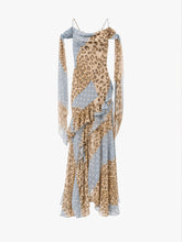 画像をギャラリービューアに読み込む, Leopard and polka dots maxi silk dress
