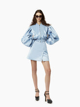 Charger l&#39;image dans la galerie, Satin cropped bomber in bluette - Nina Ricci
