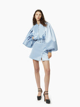 Charger l&#39;image dans la galerie, Mini a-line satin skirt in blue - Nina Ricci
