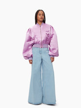 Charger l&#39;image dans la galerie, Satin cropped bomber lilac - Nina Ricci
