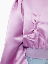 Charger l&#39;image dans la galerie, Satin cropped bomber lilac - Nina Ricci
