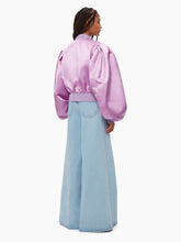 Charger l&#39;image dans la galerie, Satin cropped bomber lilac - Nina Ricci
