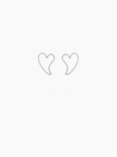 Heart strass earrings in silver - Nina Ricci