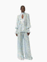 Charger l&#39;image dans la galerie, Floral palazzo pants in light blue - Nina Ricci
