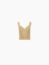 Charger l&#39;image dans la galerie, Sleeveless heart neckline top in gold - Nina Ricci
