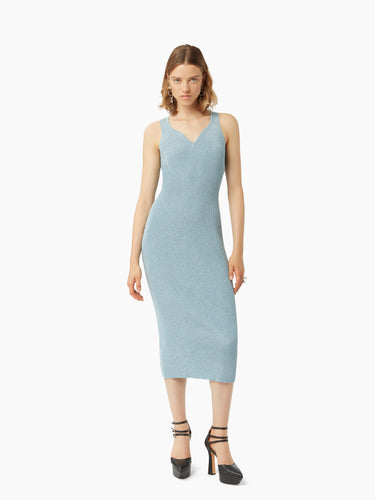 Heart neckline sleeveless dress in light blue - Nina Ricci