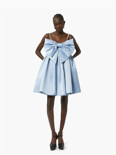 Bow front flared dress in bluette - Nina Ricci