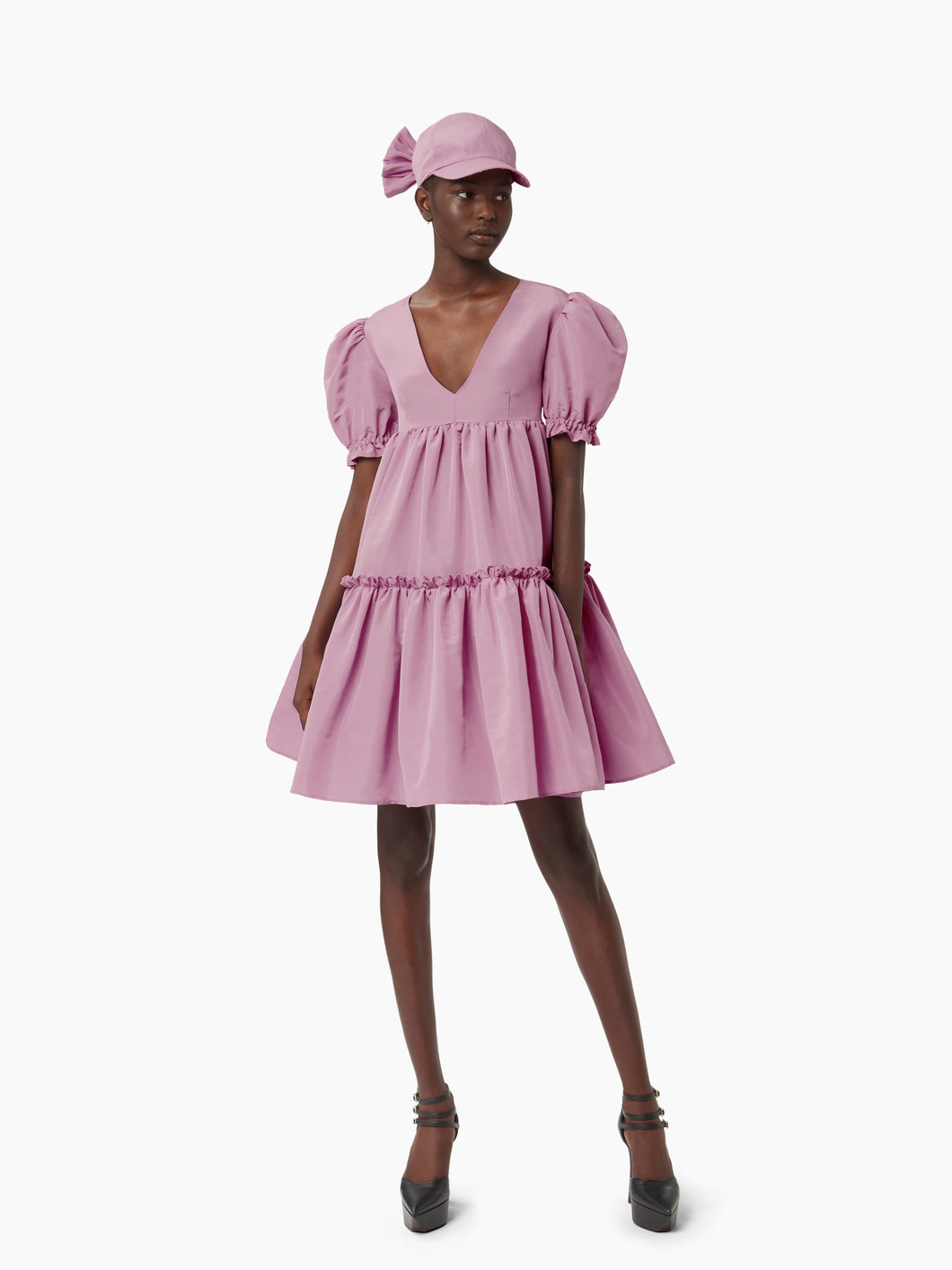 Taffeta babydoll dress in dark pink - Nina Ricci