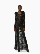 Charger l&#39;image dans la galerie, Long sequin lace dress in black - Nina Ricci
