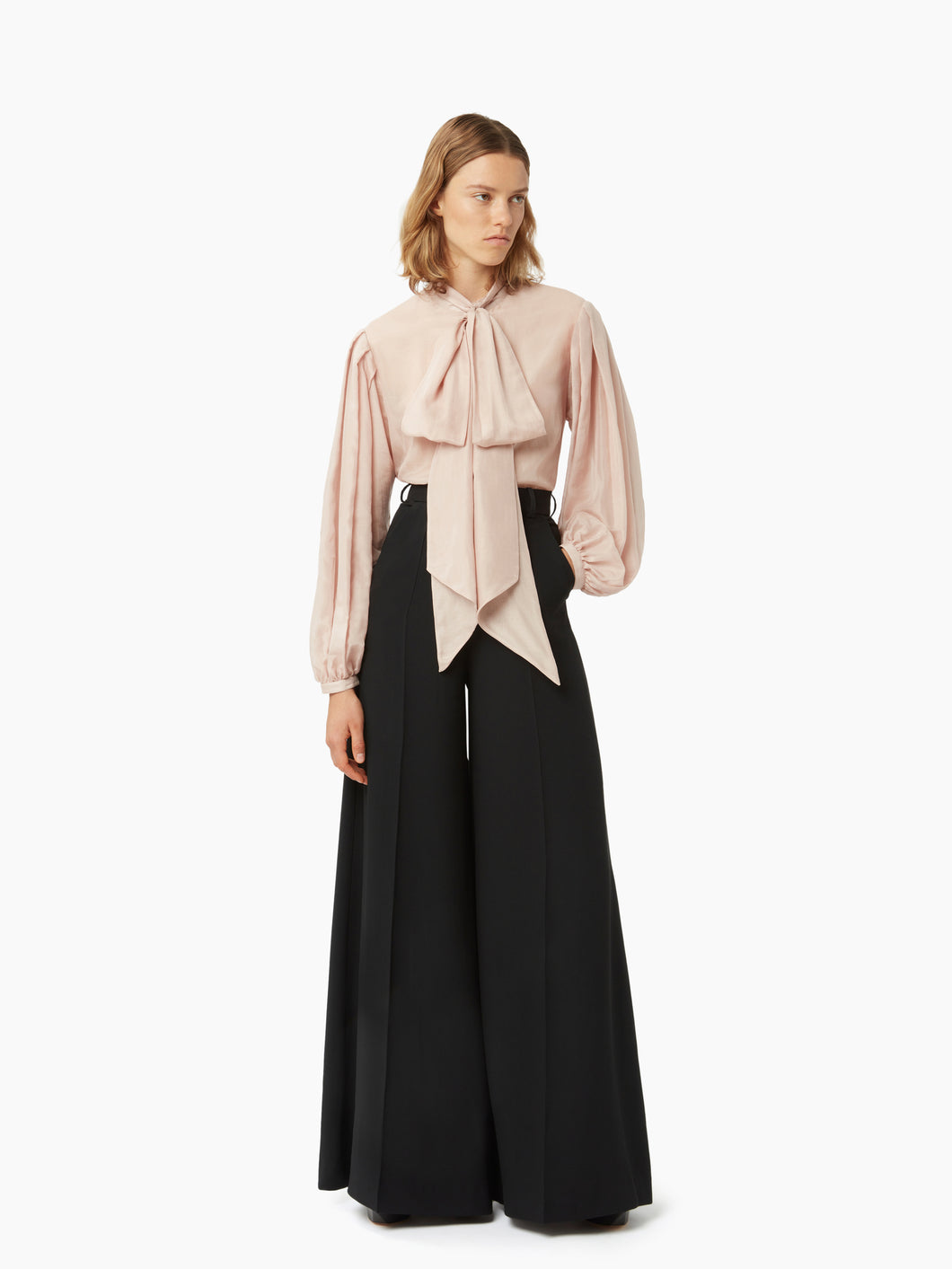 Pussy-bow shirt in pink - Nina Ricci