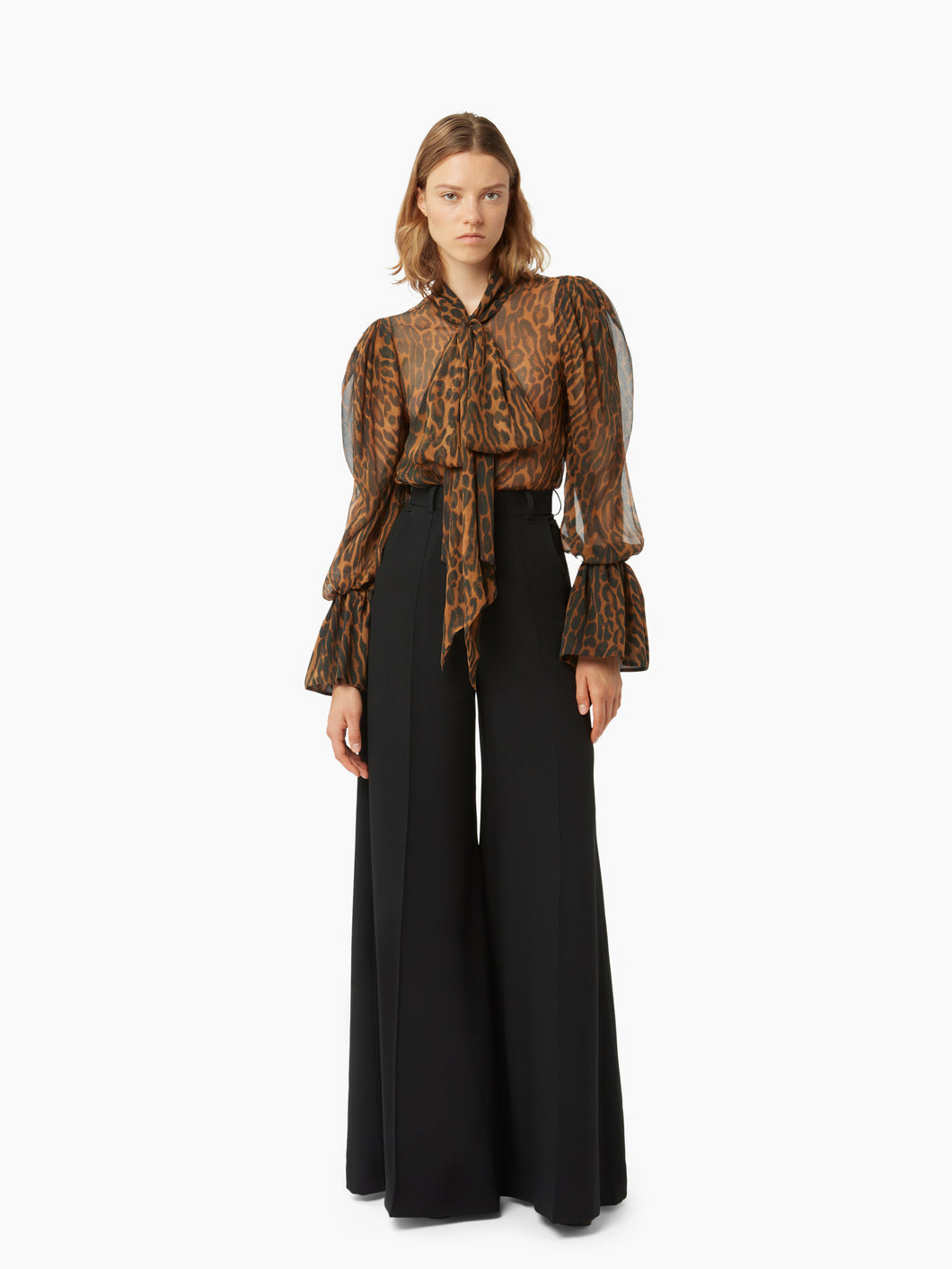 Leopard print bussy-bow shirt - Nina Ricci