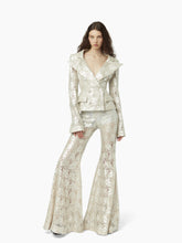 Load image into Gallery viewer, Guipure lace peplum blazer in silver - Nina Ricci
