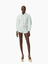 Charger l&#39;image dans la galerie, Striped terry cotton hotpants in blue and gold - Nina Ricci
