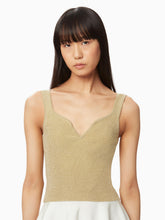 Charger l&#39;image dans la galerie, Sleeveless heart neckline top in gold - Nina Ricci
