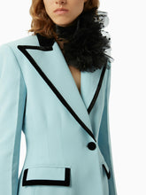 Charger l&#39;image dans la galerie, Tuxedo detail blazer in light blue- Nina Ricci
