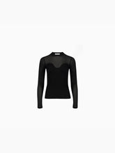 Charger l&#39;image dans la galerie, Heart neckline top in black - Nina Ricci
