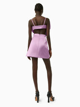 Charger l&#39;image dans la galerie, Mini a-line satin skirt in lila - Nina Ricci
