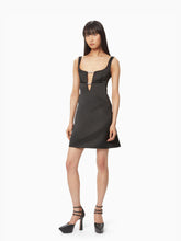 Charger l&#39;image dans la galerie, Satin mini a-line dress in black - Nina Ricci
