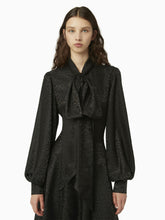 Load image into Gallery viewer, Pussy-bow shirt dress in black - Nina Ricci
