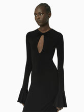 Charger l&#39;image dans la galerie, Fluid jersey midi dress in black - Nina Ricci
