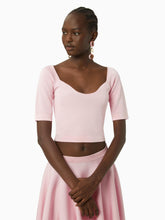 Charger l&#39;image dans la galerie, Heart neckline cropped top in pink - Nina Ricci
