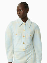 Load image into Gallery viewer, Striped terry cotton jacket in blue and gold - Nina Ricci
