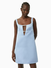 Load image into Gallery viewer, Satin mini a-line dress in blue - Nina Ricci
