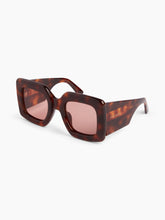 Cargar imagen en el visor de la galería, Gafas de sol Precious Square con montura havana brillante
